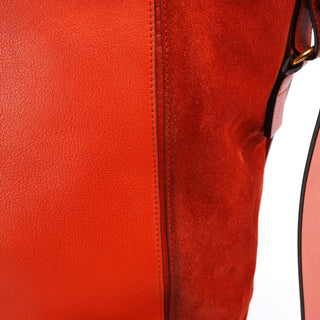 Chloe Orange Leather Suede 2-Way Bag