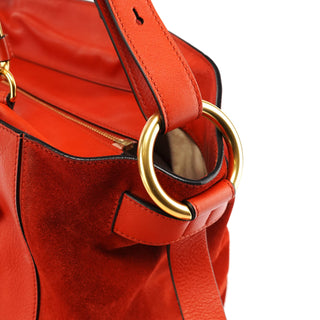 Chloe Orange Leather Suede 2-Way Bag