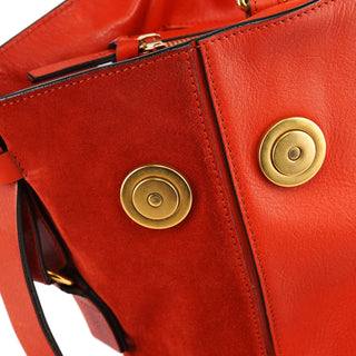 Chloe Orange Leather Suede 2-Way Bag