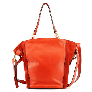 Chloe Orange Leather Suede 2-Way Bag