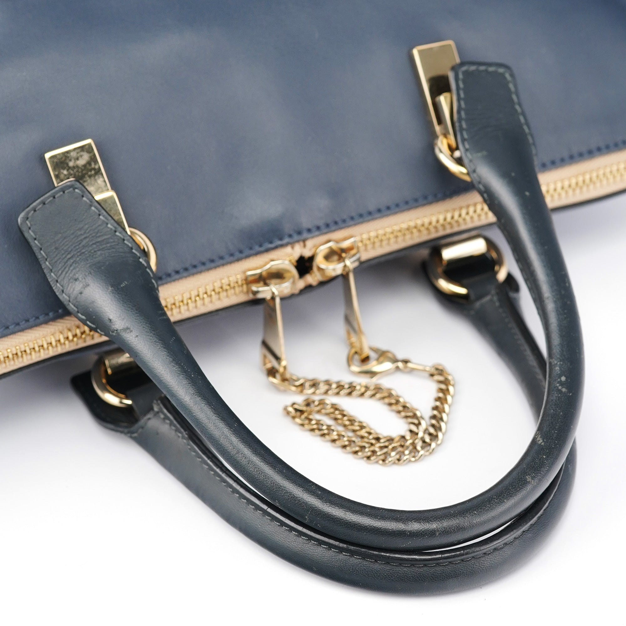 Chloé Pale Blue Leather Bailey Tote Bag