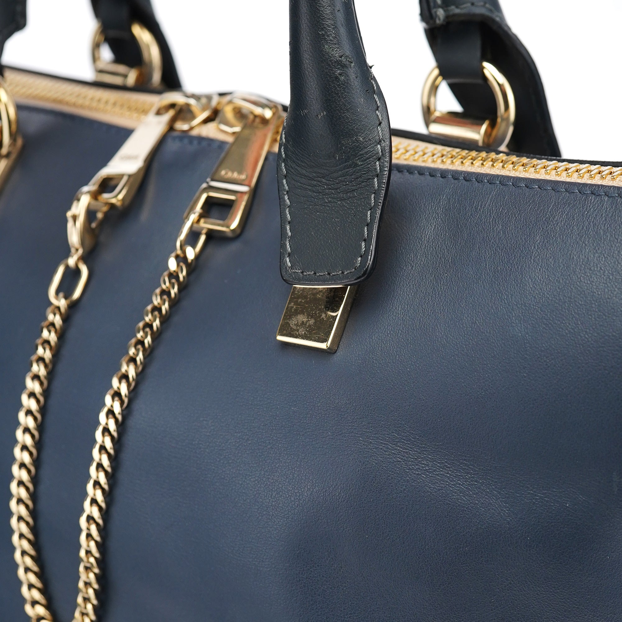 Chloé Pale Blue Leather Bailey Tote Bag