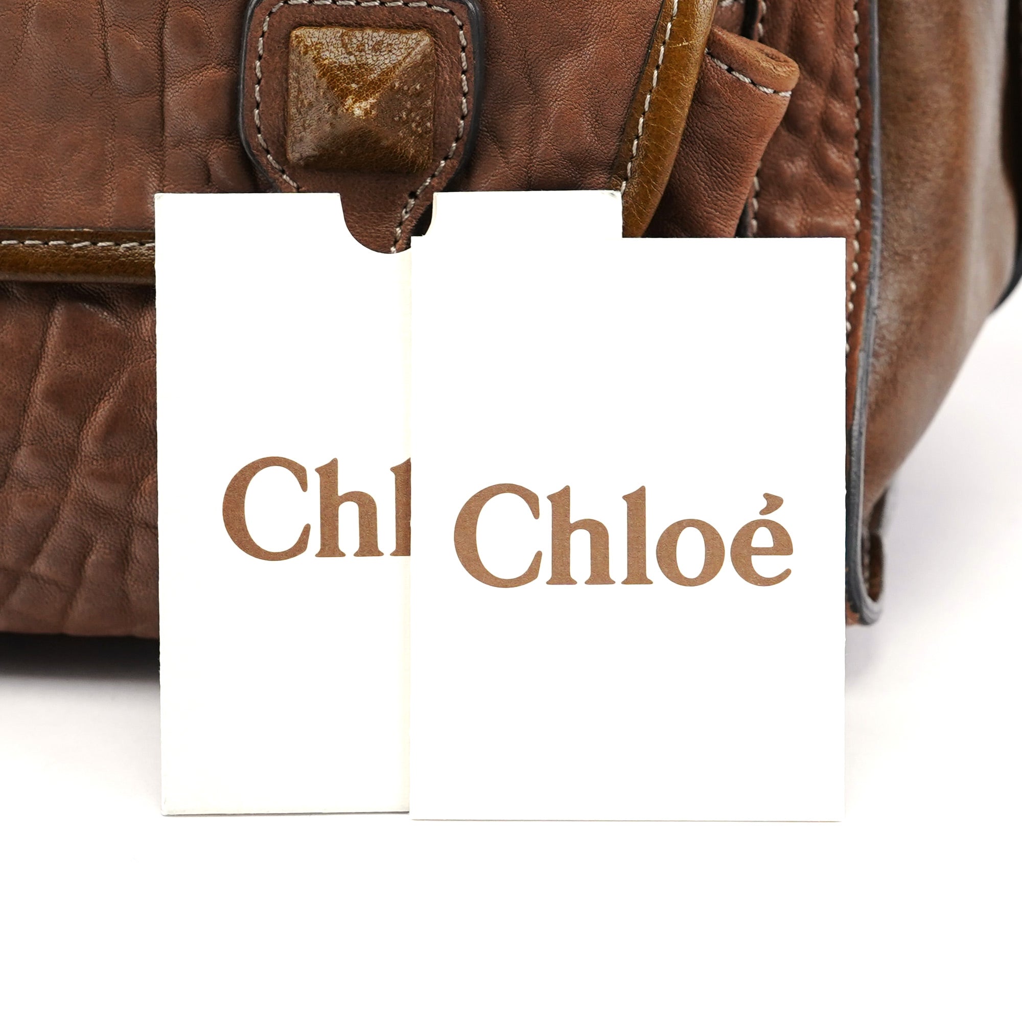 Chloé Pale Brown Studded Leather Tote Bag