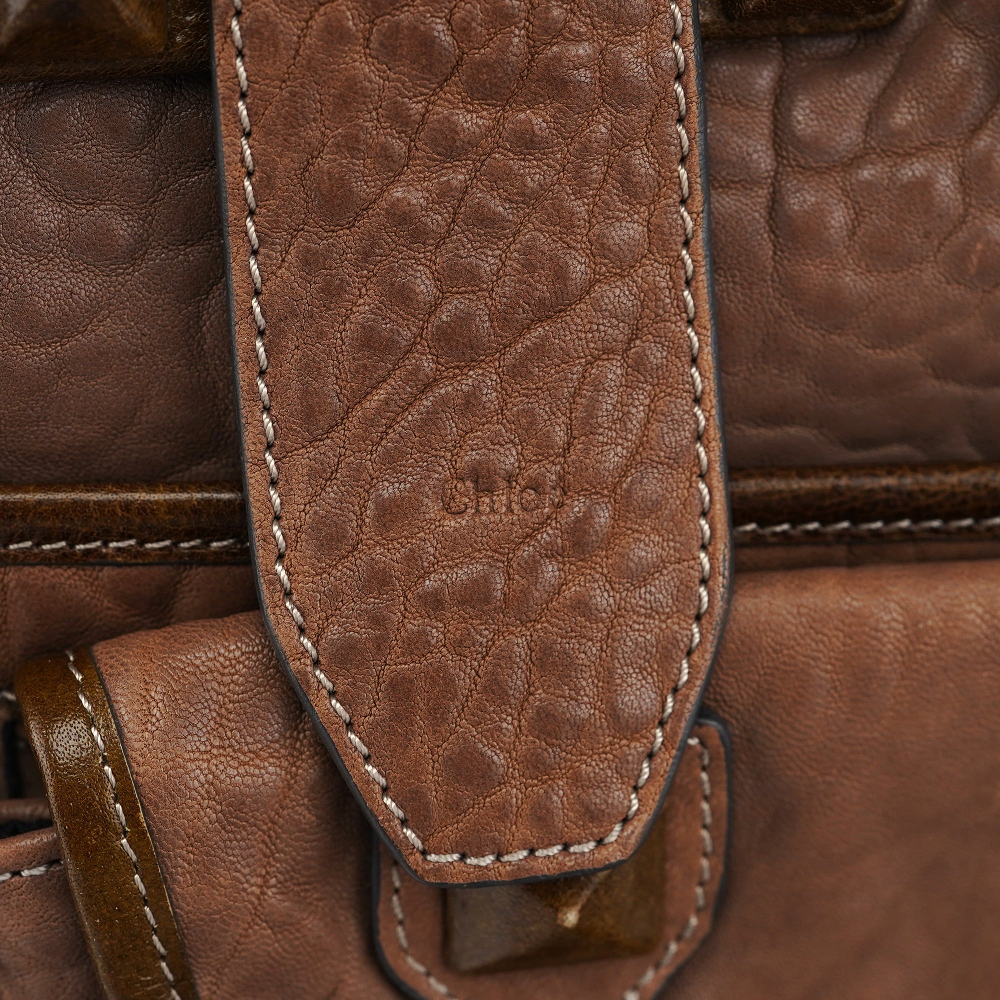 Chloé Pale Brown Studded Leather Tote Bag