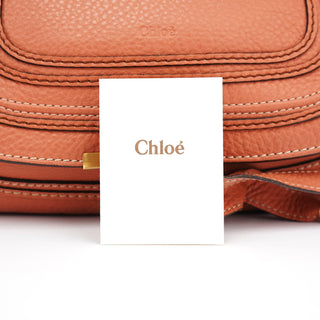 Chloe Pale Orange Leather Marcie Shoulder Bag