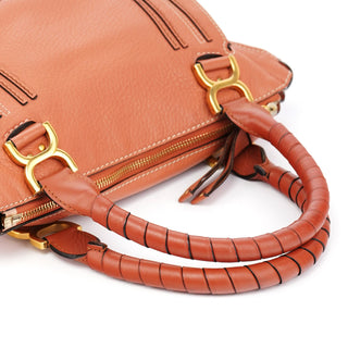 Chloe Pale Orange Leather Marcie Shoulder Bag