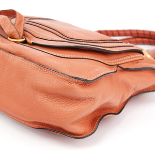 Chloe Pale Orange Leather Marcie Shoulder Bag