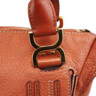 Chloe Pale Orange Leather Marcie Shoulder Bag