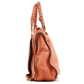 Chloe Pale Orange Leather Marcie Shoulder Bag