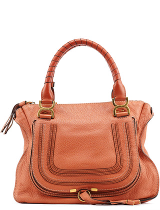 Chloe Pale Orange Leather Marcie Shoulder Bag