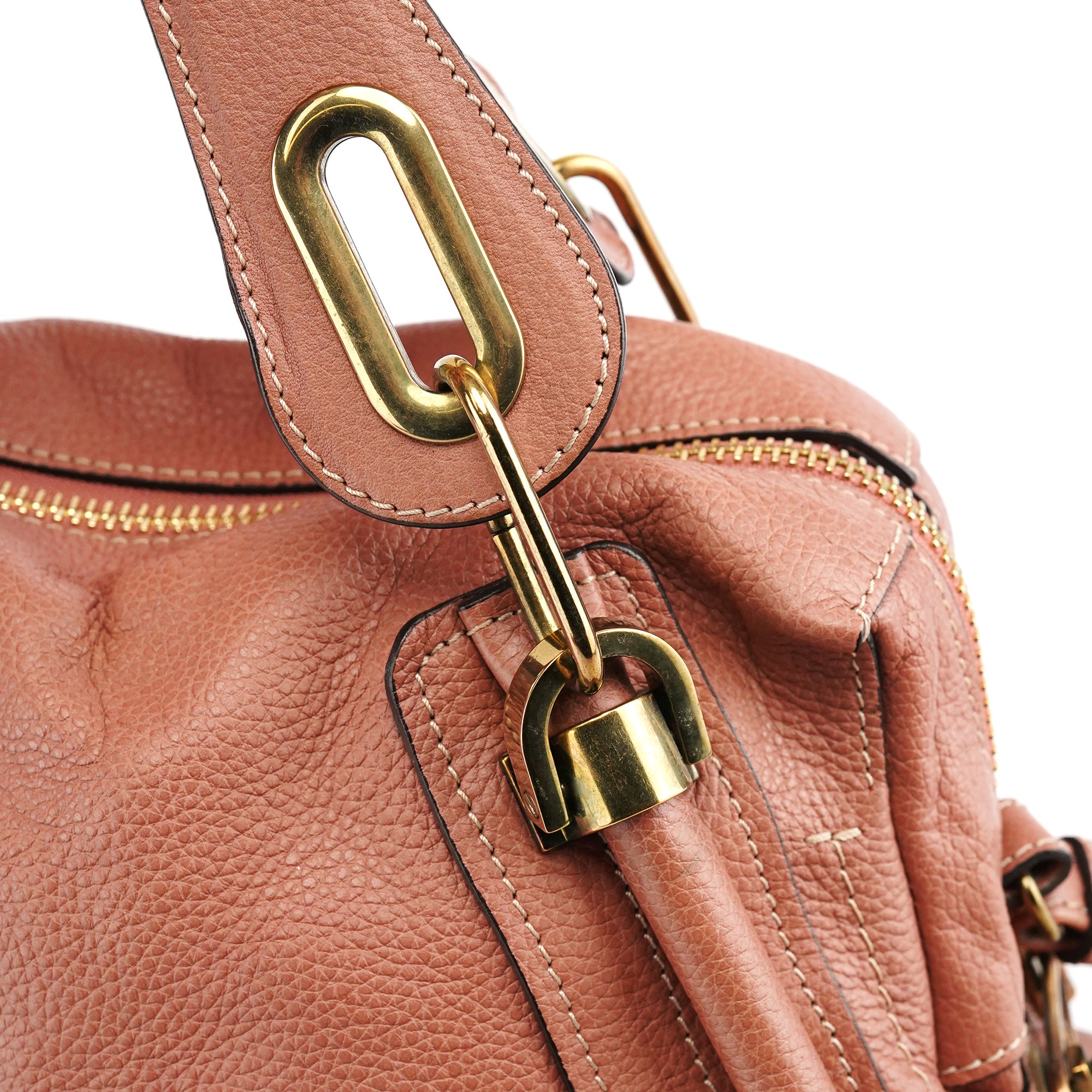 Chloe Pale Pink Leather Paraty 2-Way Bag
