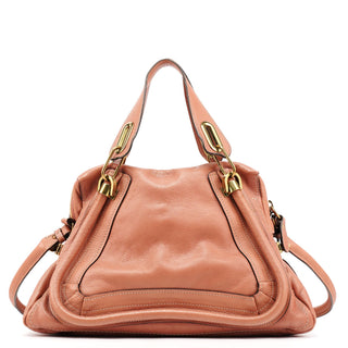 Chloe Pale Pink Leather Paraty 2-Way Bag
