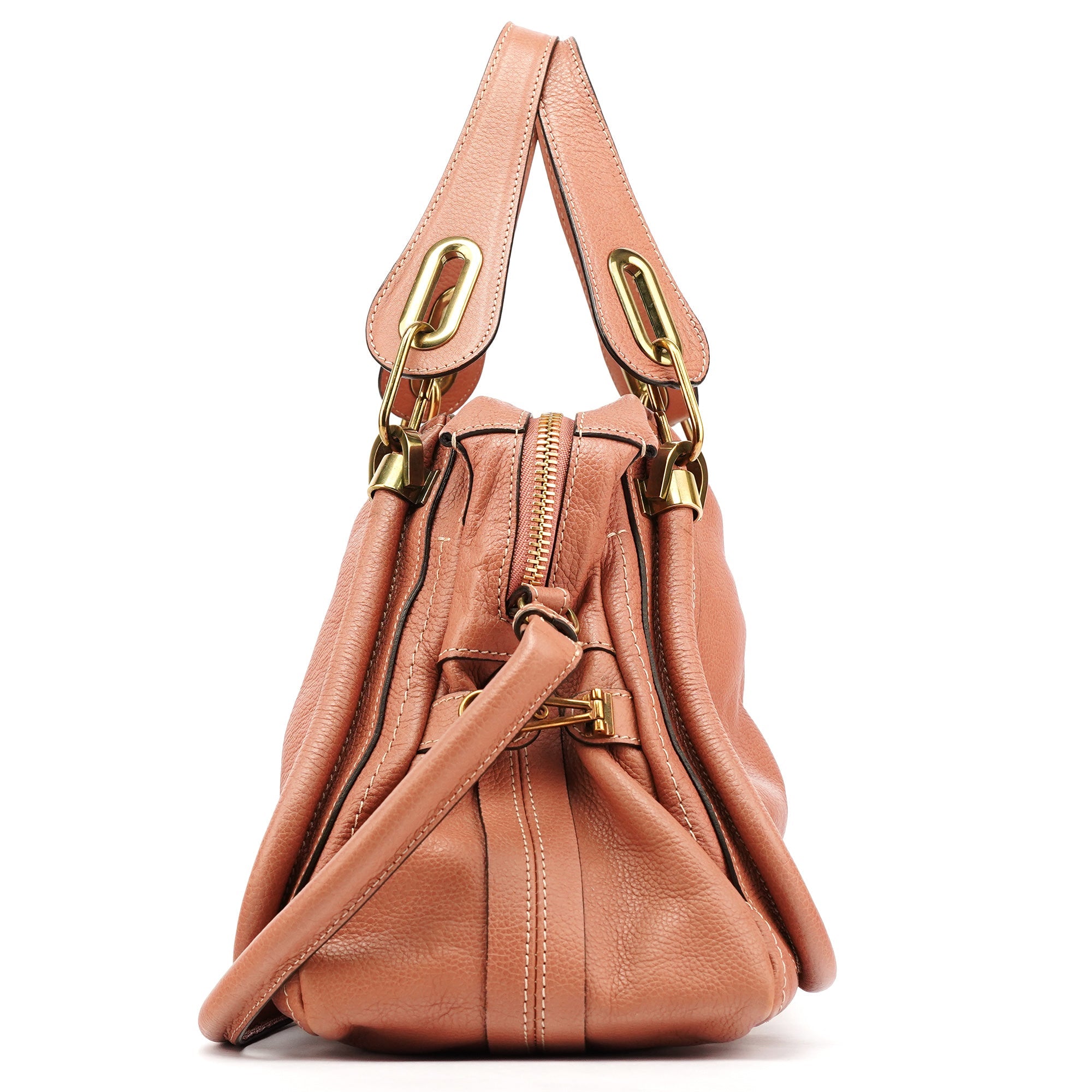 Chloe Pale Pink Leather Paraty 2-Way Bag
