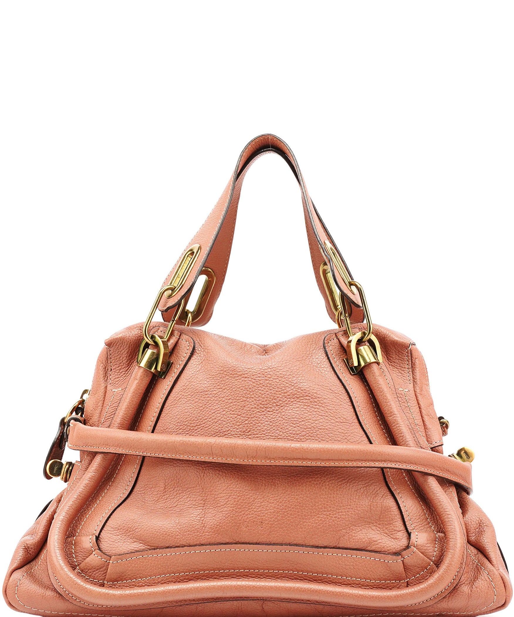 Chloe Pale Pink Leather Paraty 2-Way Bag