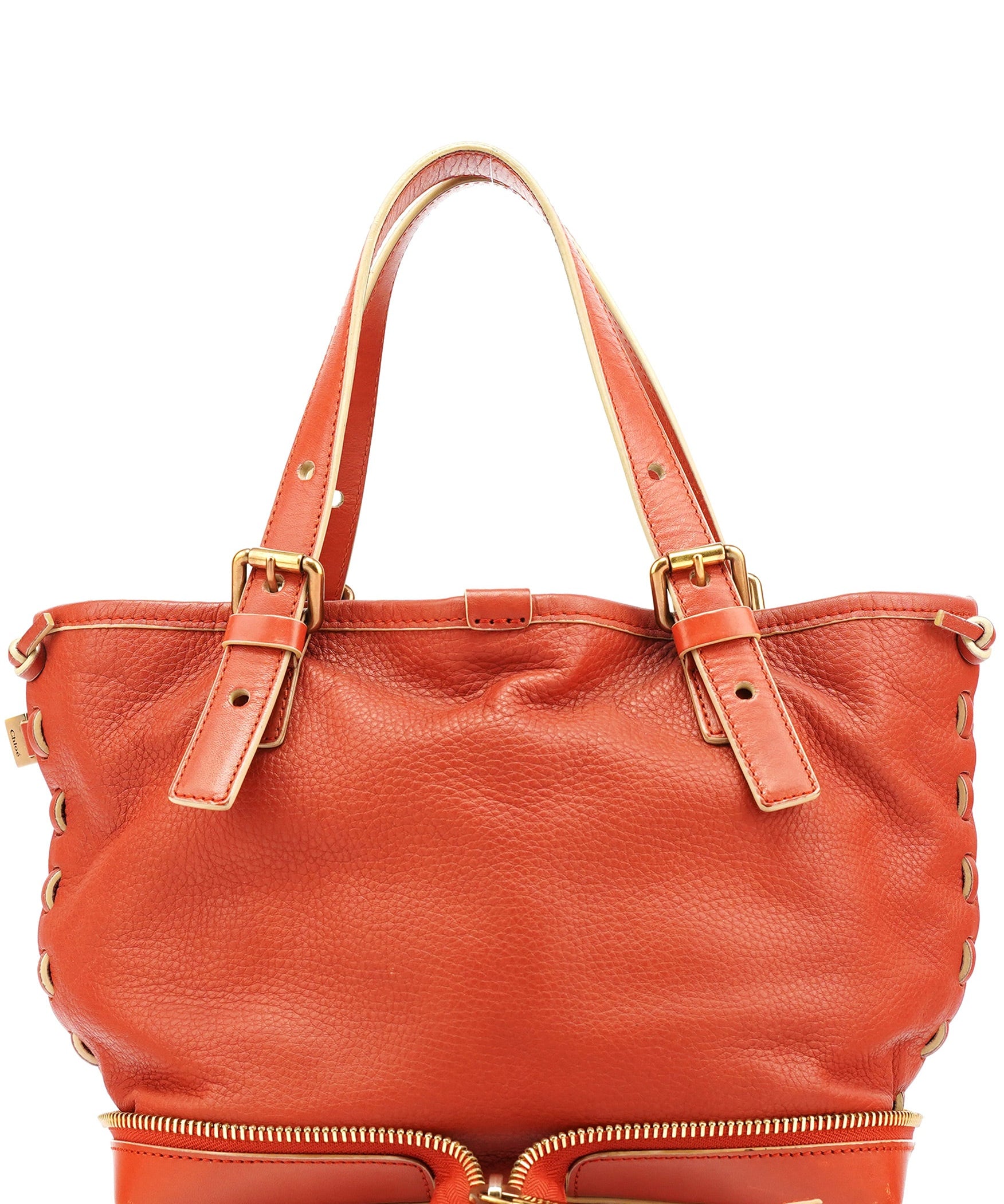 Chloe Pale Red Leather Ellen Tote Bag