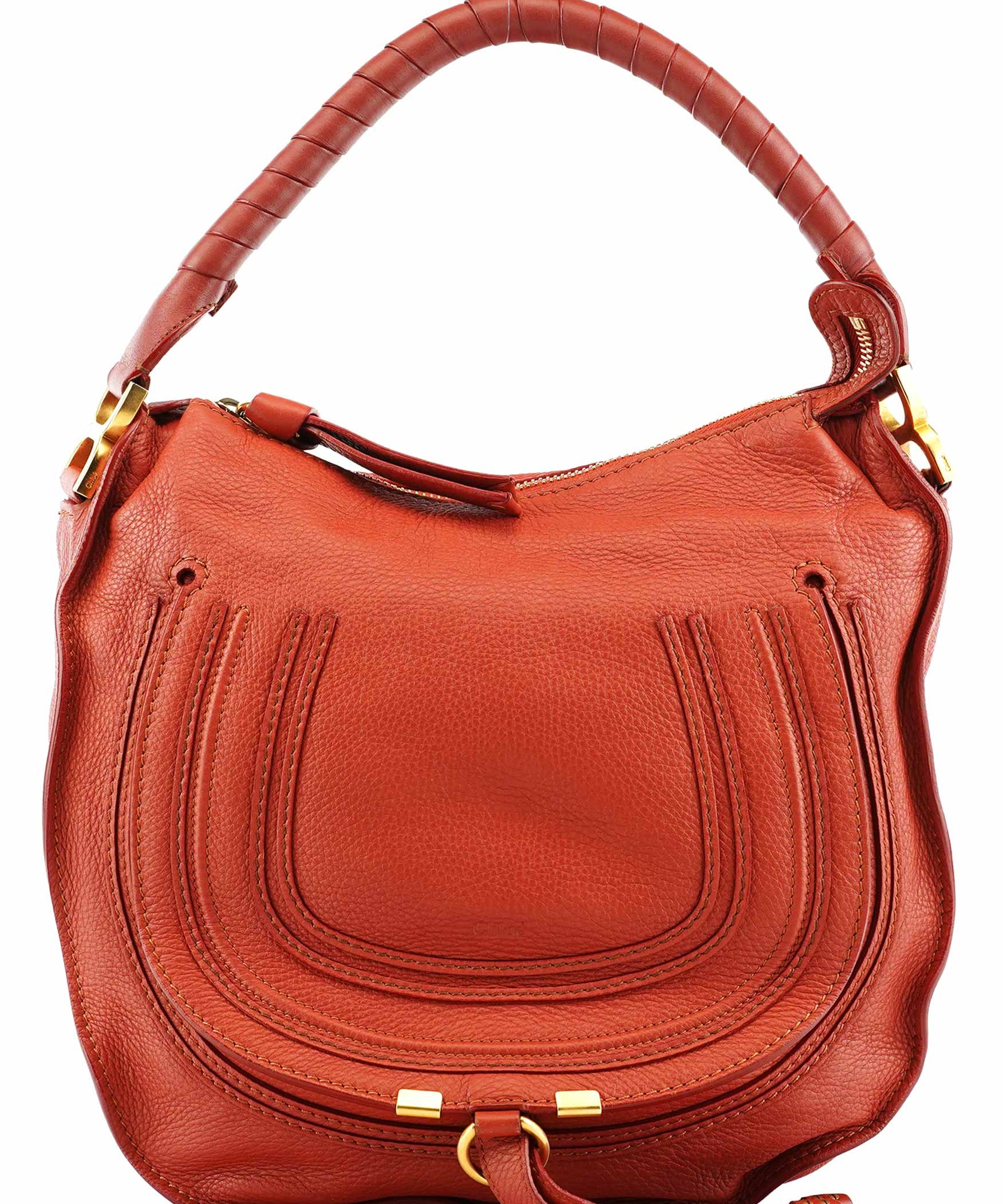 Chloe Pale Red Leather Marcie Shoulder Bag