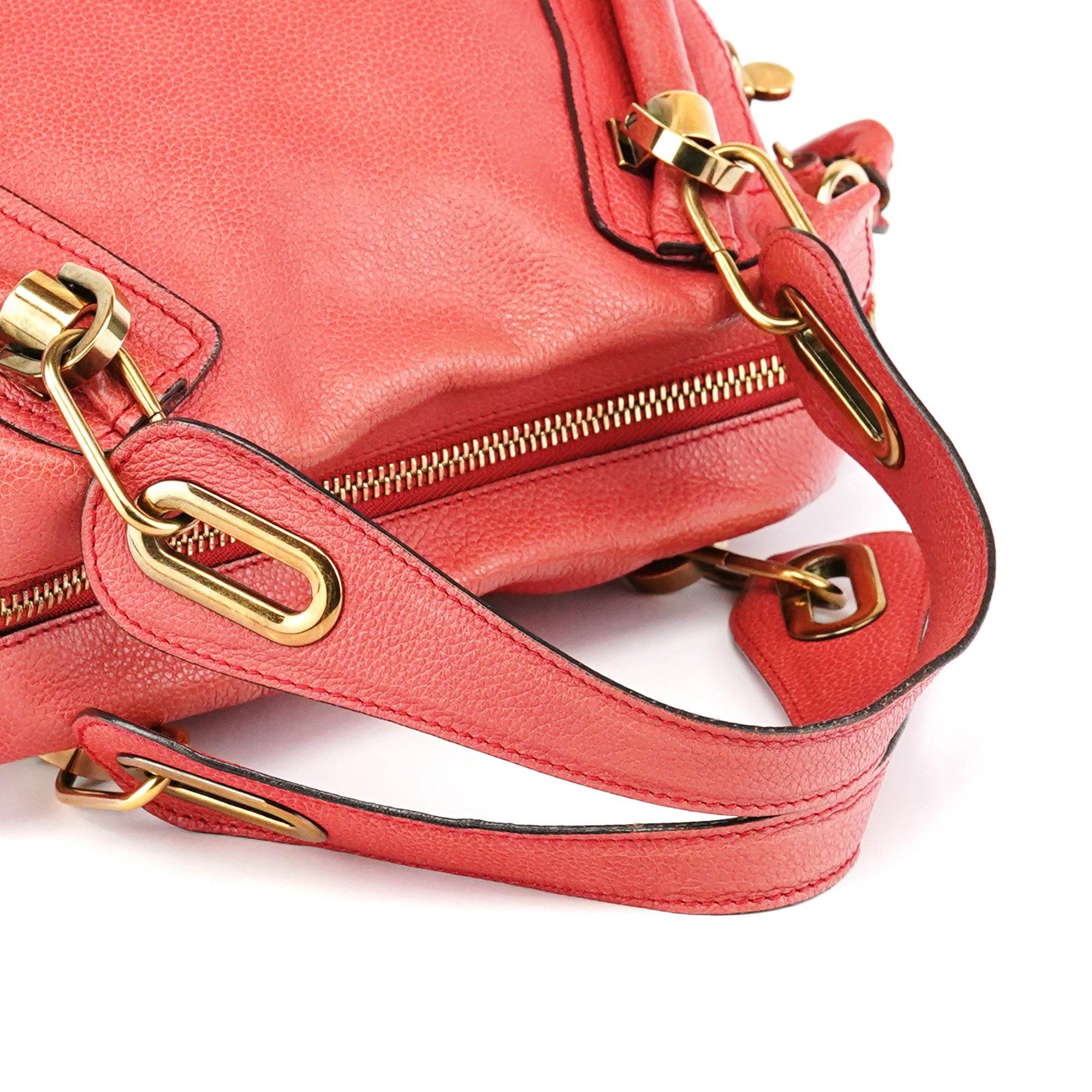 Chloé Paraty 2-Way Bag aus hellrotem Leder