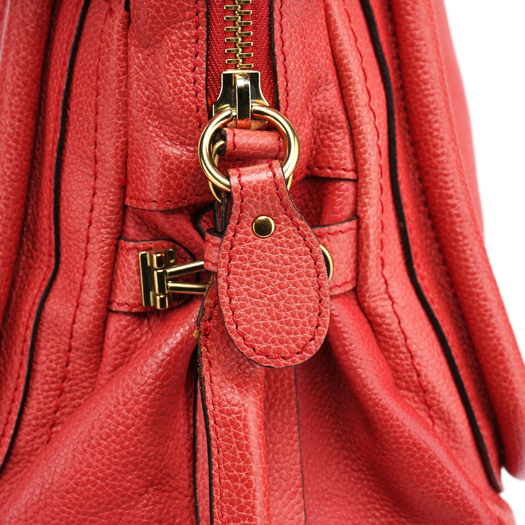 Chloé Paraty 2-Way Bag aus hellrotem Leder