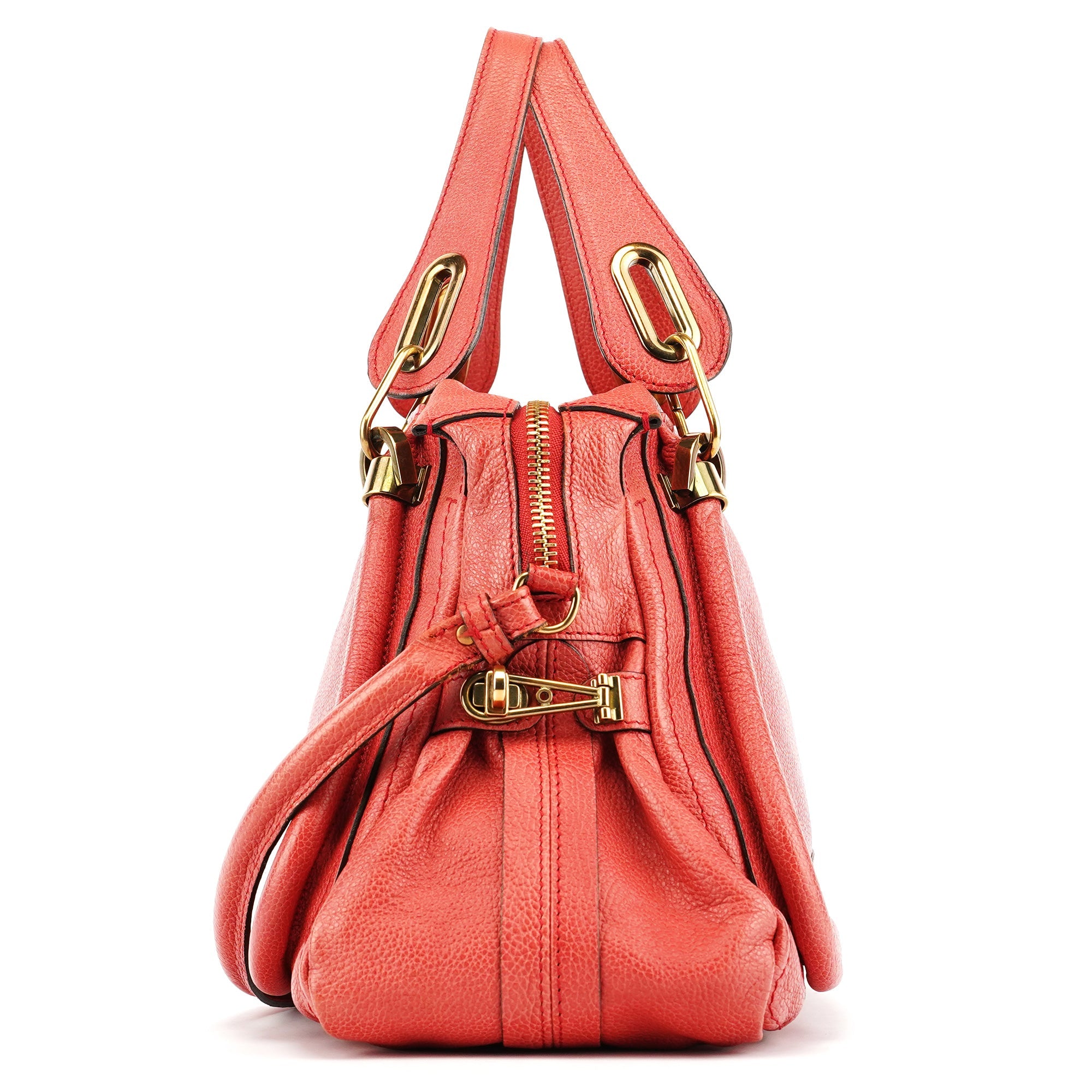 Chloé Paraty 2-Way Bag aus hellrotem Leder