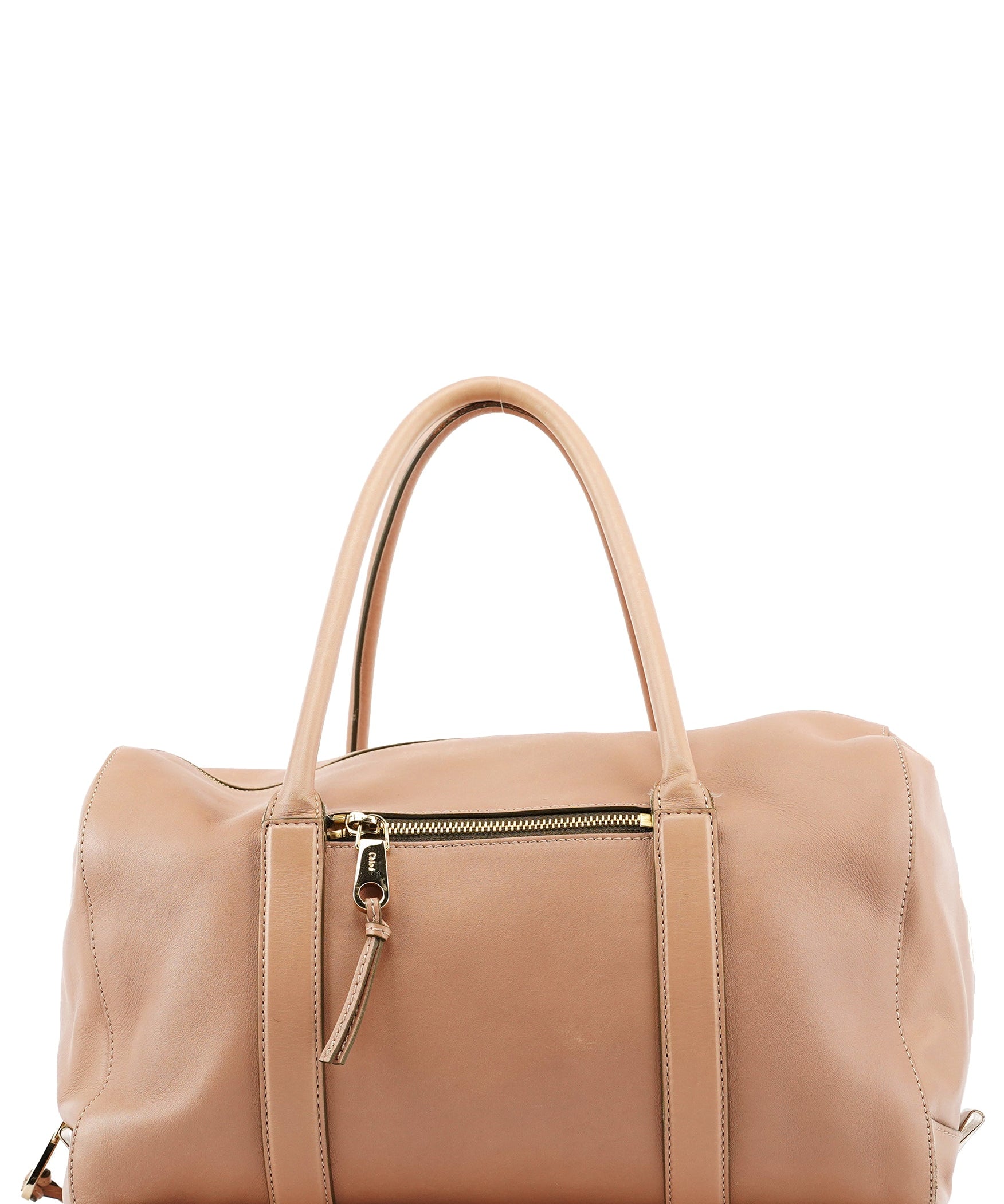 Chloe Pink Beige Leather Madeleine Boston Bag