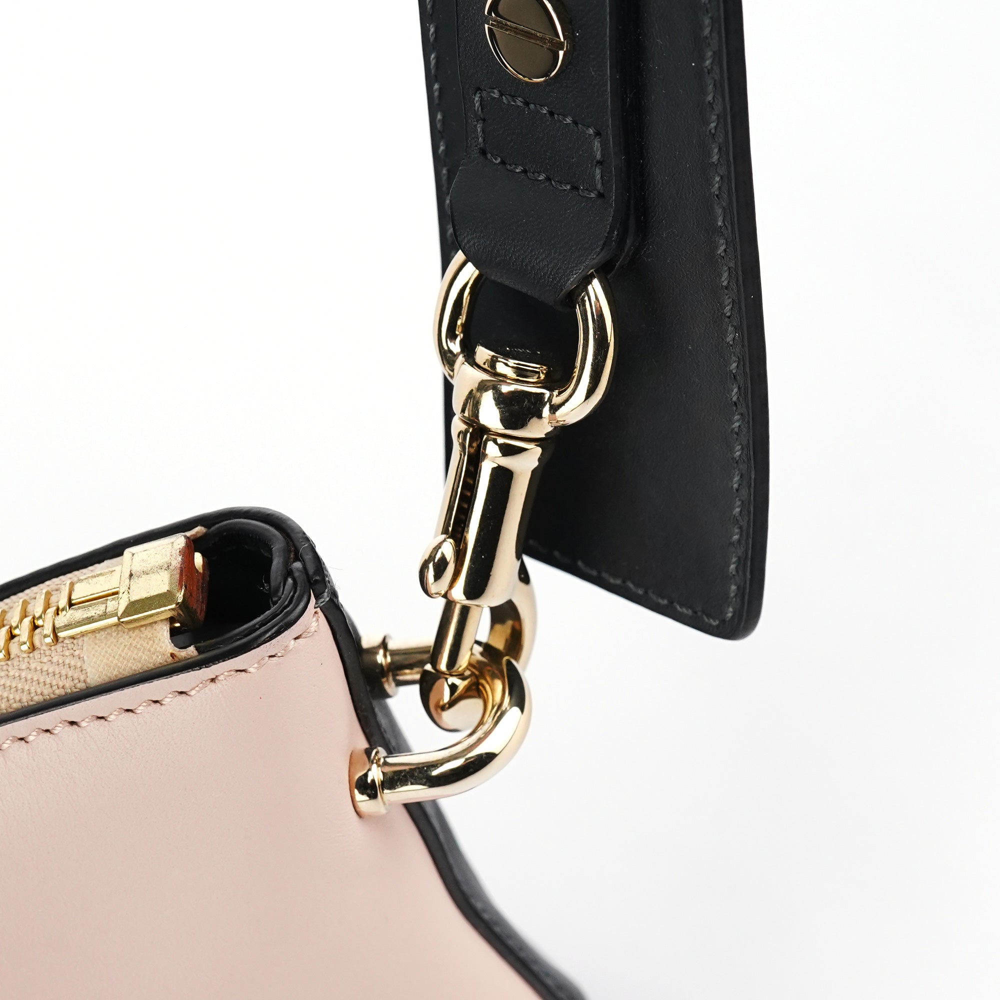 Chloé Sac deux portés Baylee en cuir de veau rose et noir