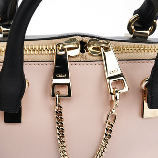 Chloe Pink Black Calfskin Baylee 2-Way Bag