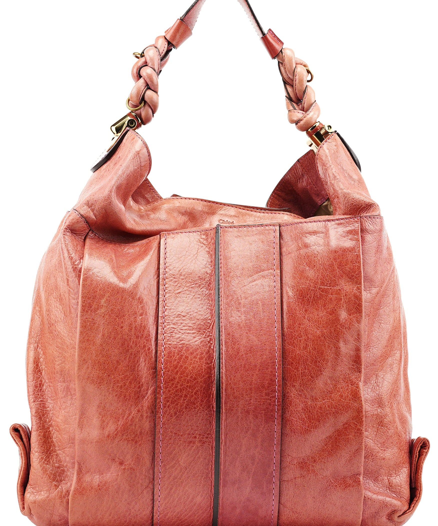 Chloé Pink Leather Héloise Hobo Shoulder Bag