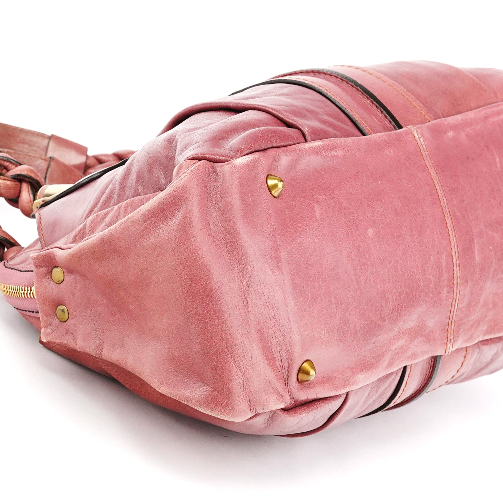 Chloe Pink Leather Heloise Tote Bag