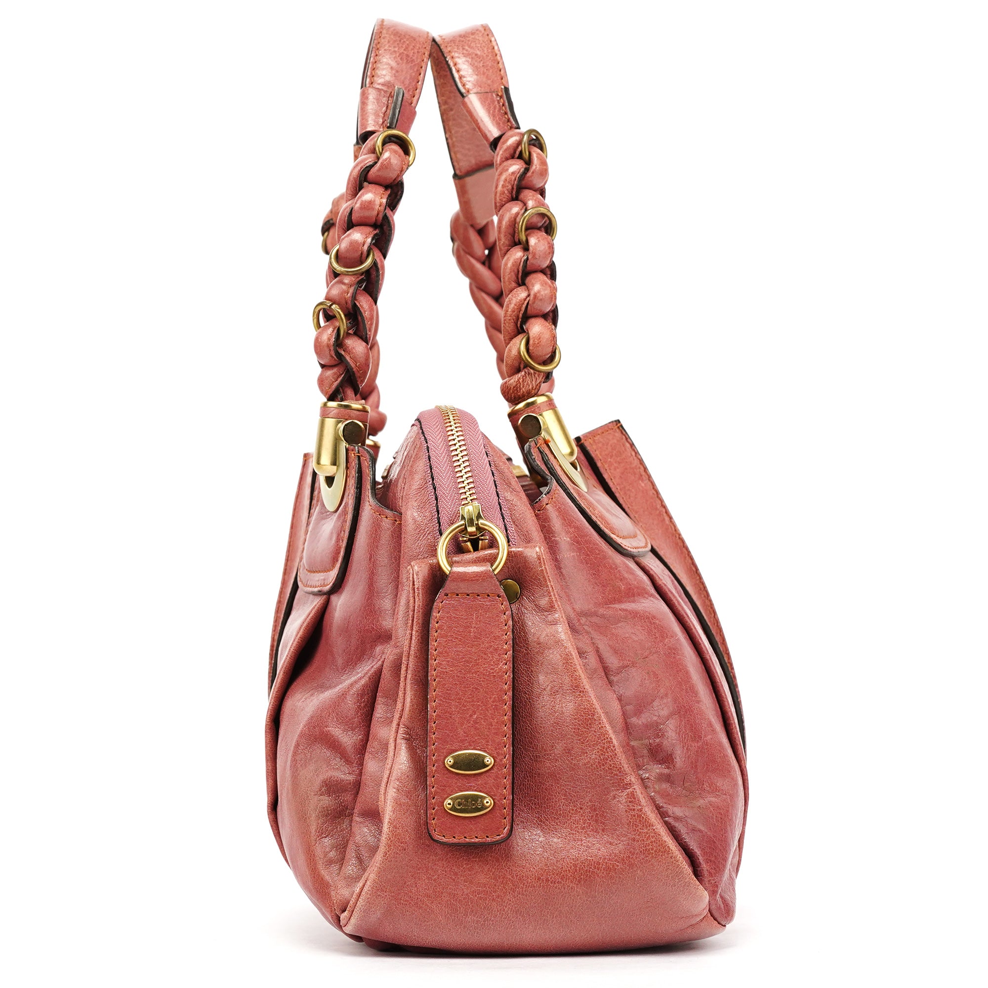 Chloe Pink Leather Heloise Tote Bag