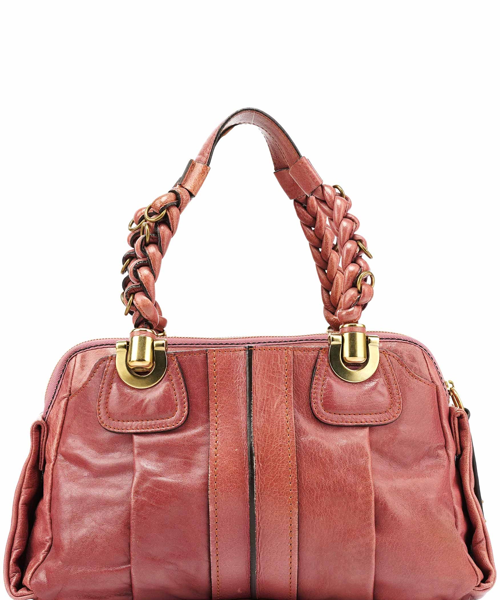 Chloe Pink Leather Heloise Tote Bag