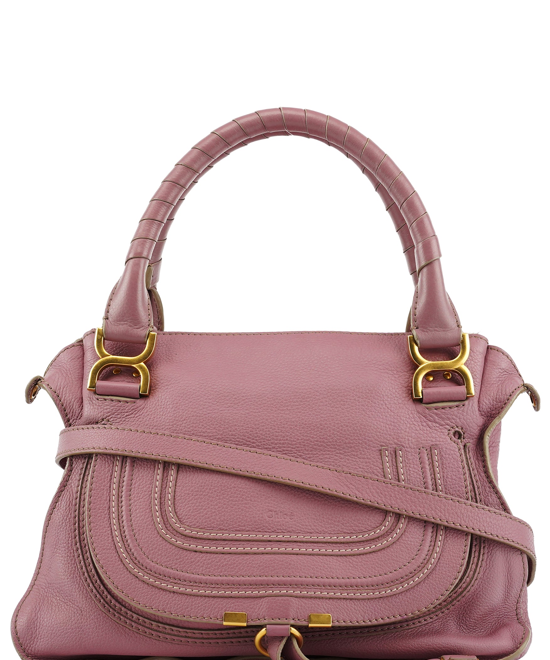 Chloe Pink Leather Marcie 2-Way Shoulder Bag