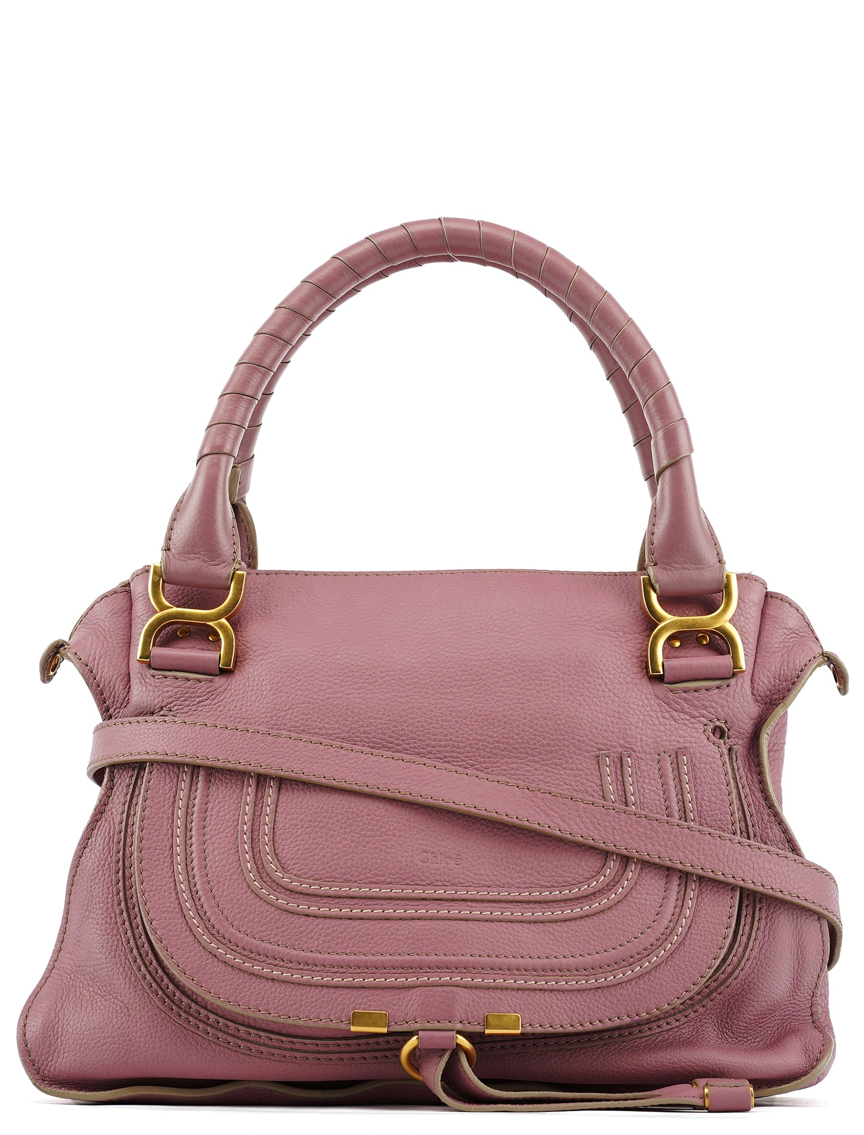 Chloe Pink Leather Marcie 2-Way Shoulder Bag