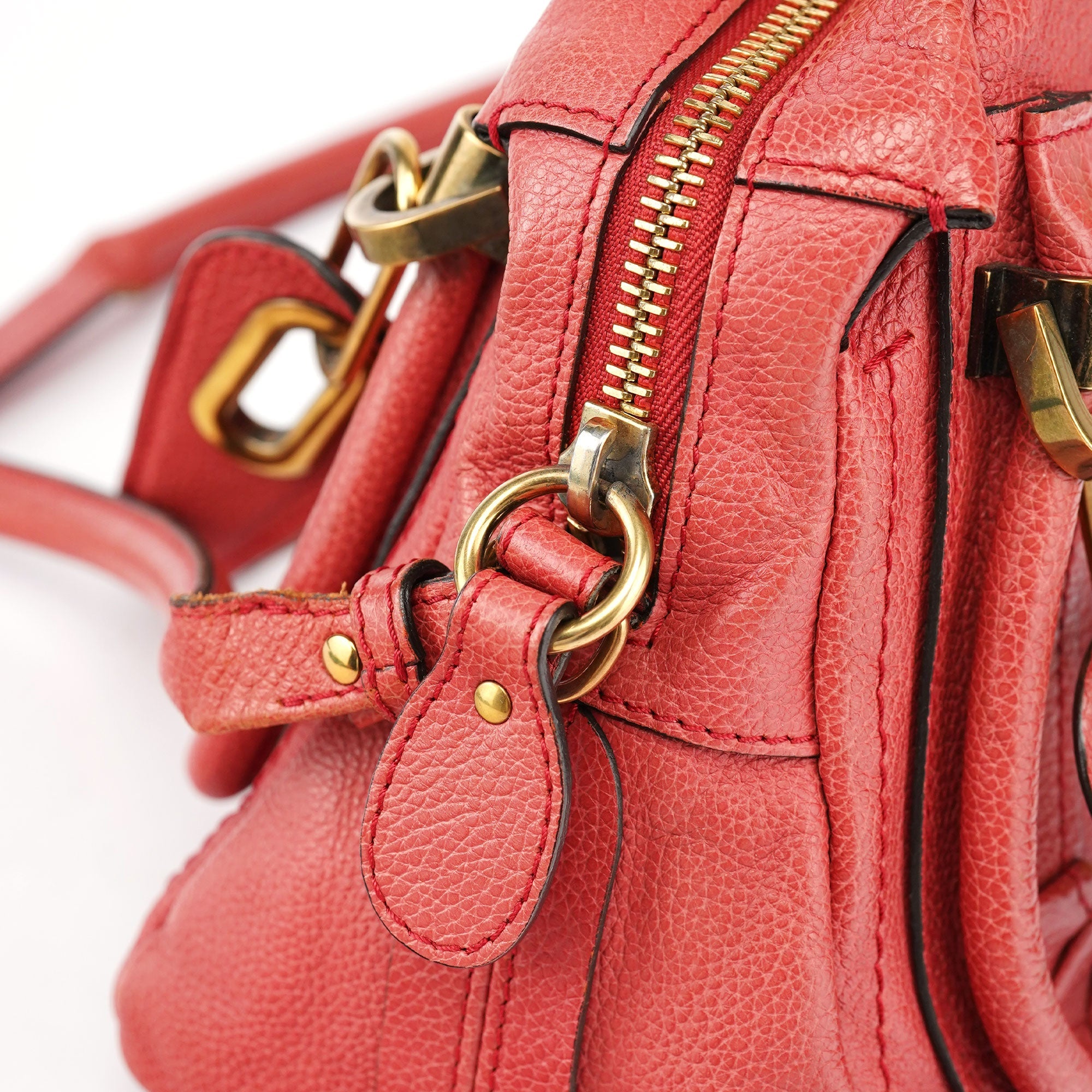 Chloé Sac deux portés Paraty en cuir rose