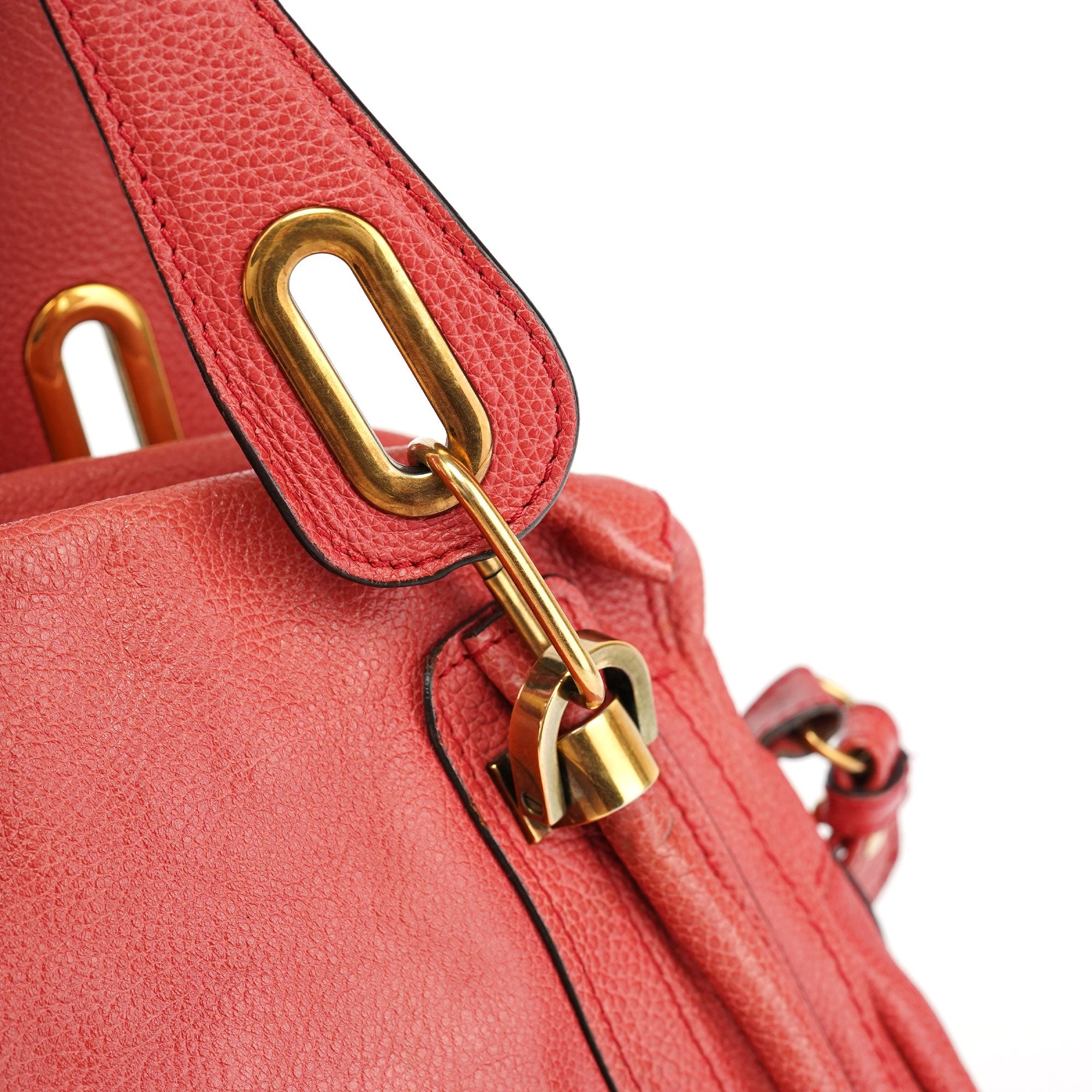 Chloé Sac deux portés Paraty en cuir rose