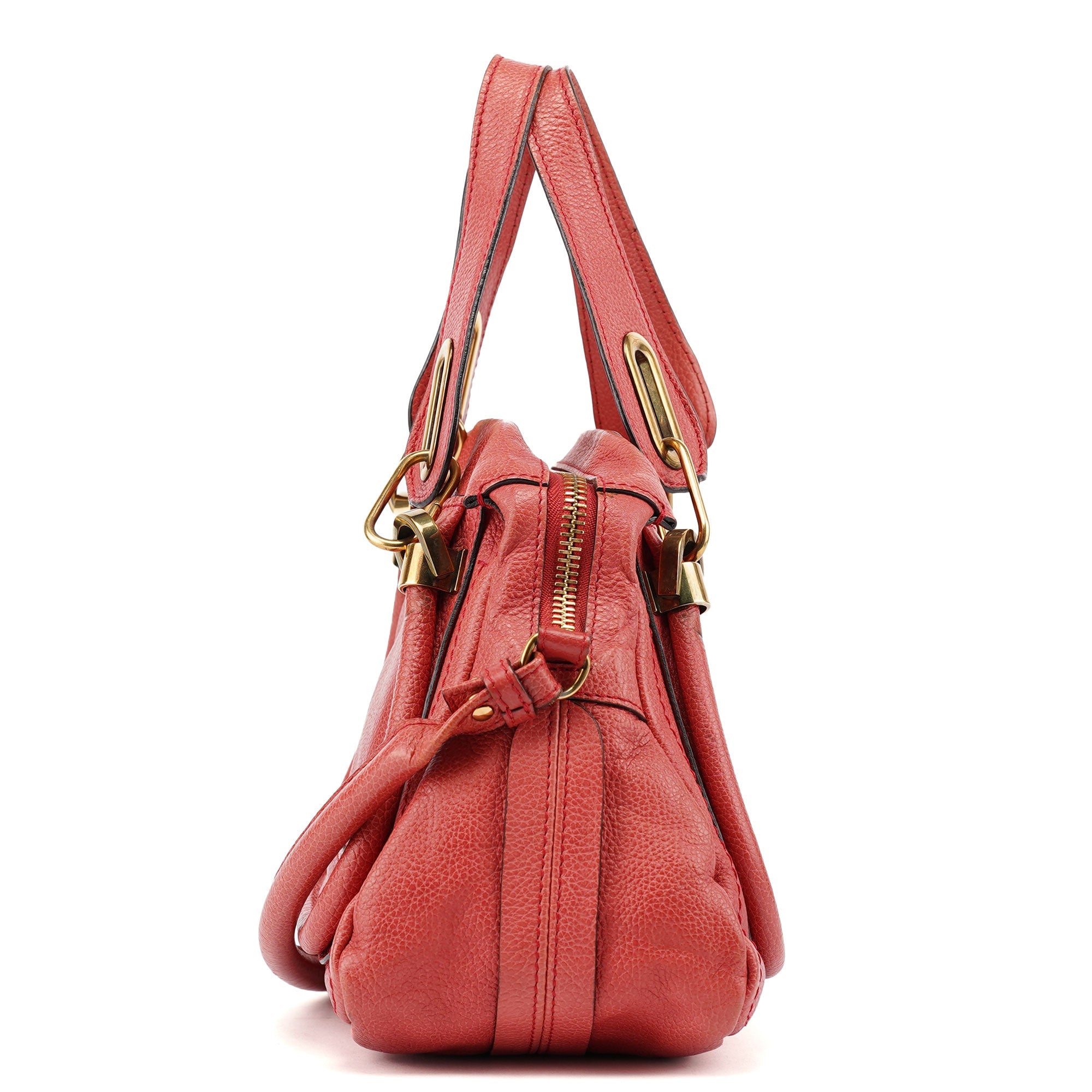 Chloé Sac deux portés Paraty en cuir rose