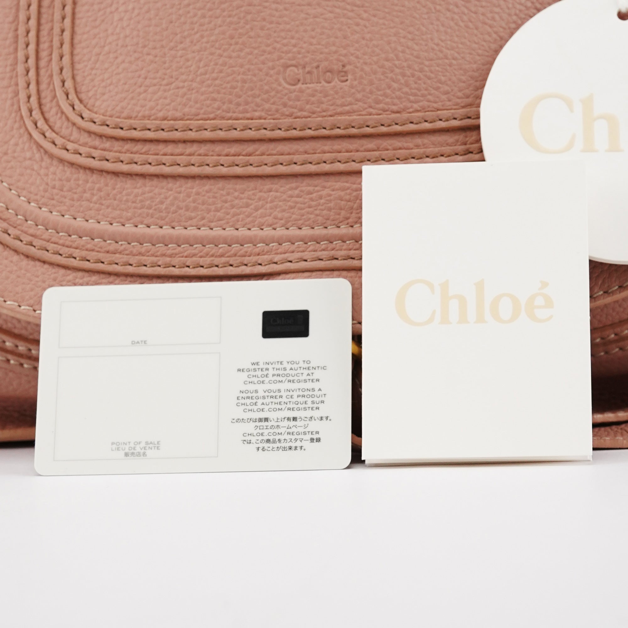 Chloé Pink Pebbled Leather Marcie Shoulder Bag