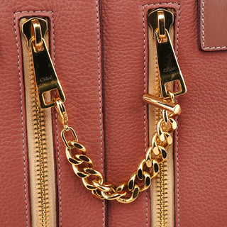 Chloé Pink Purple Leather Chain Handbag