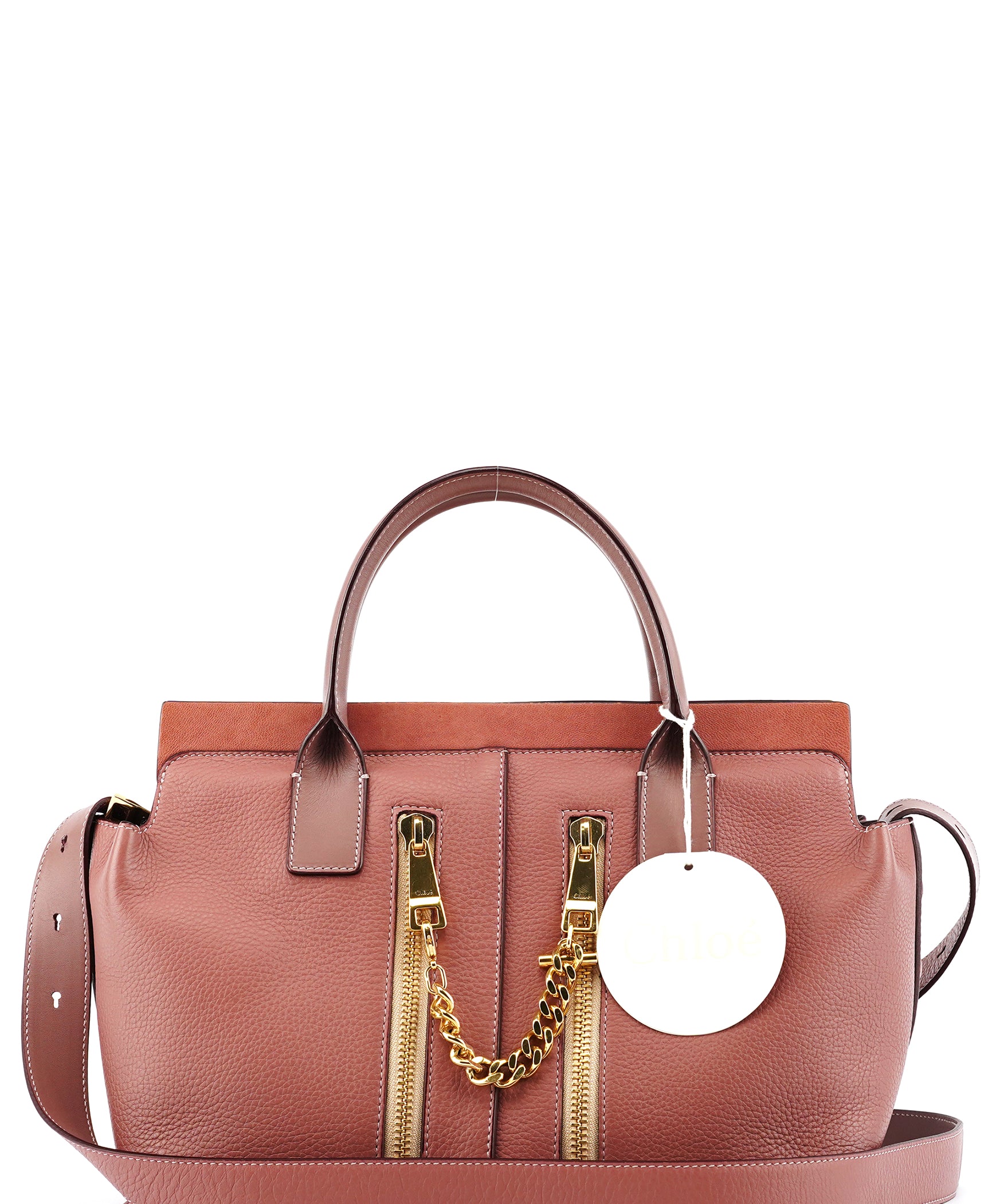 Chloé Pink Purple Leather Chain Handbag