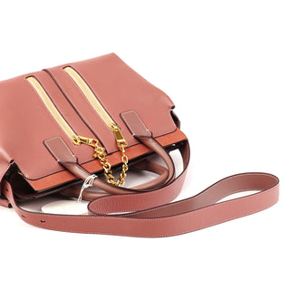 Chloé Pink Purple Leather Chain Handbag