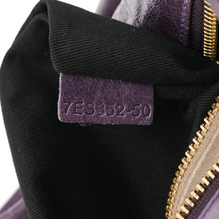 Chloe Purple Leather Bay Tote Bag