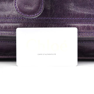 Chloe Purple Leather Bay Tote Bag