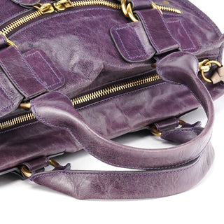 Chloe Purple Leather Bay Tote Bag