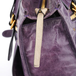 Chloe Purple Leather Bay Tote Bag