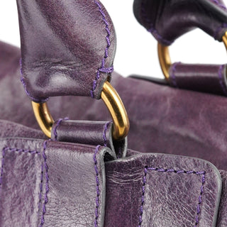 Chloe Purple Leather Bay Tote Bag