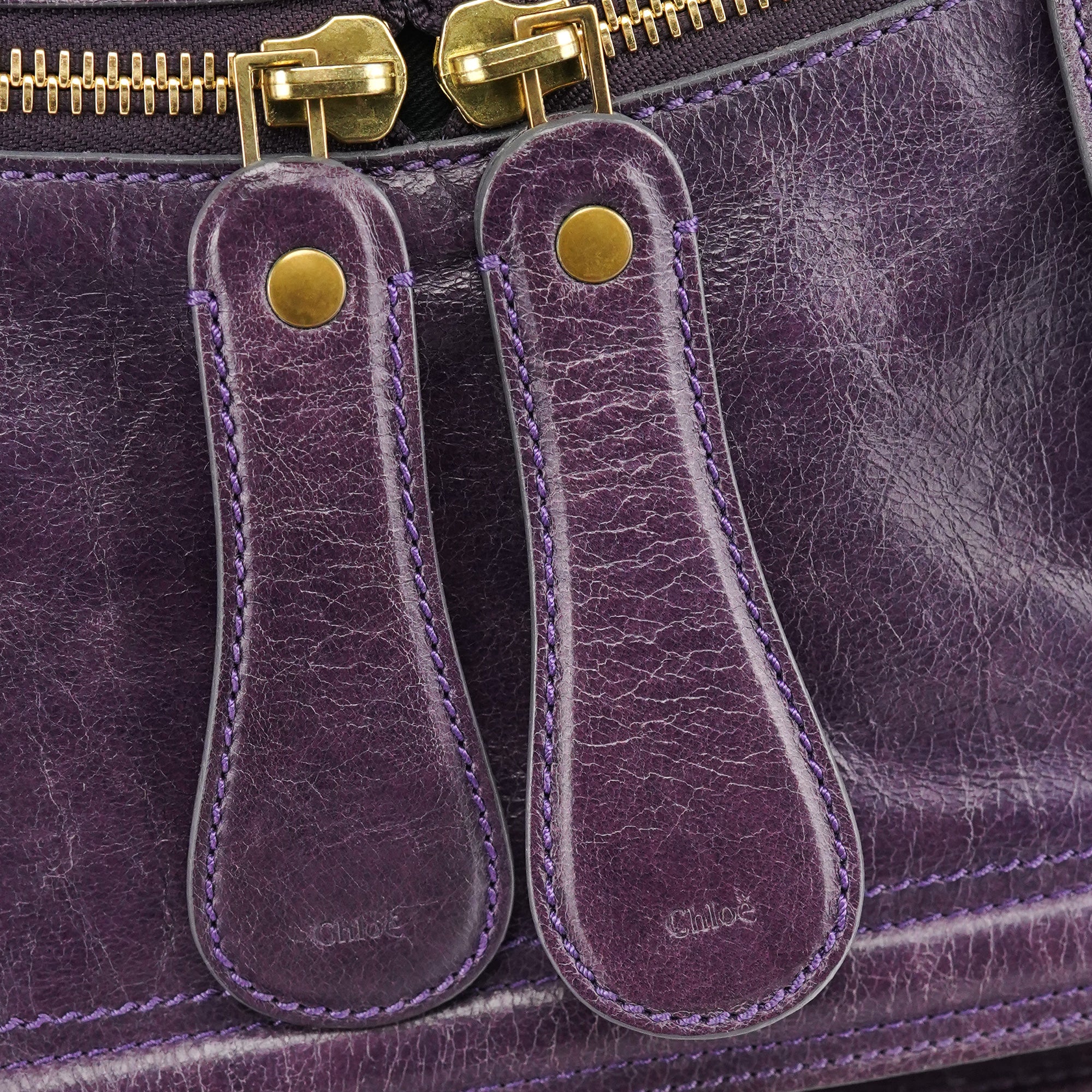 Chloé Sac cabas Bay en cuir violet