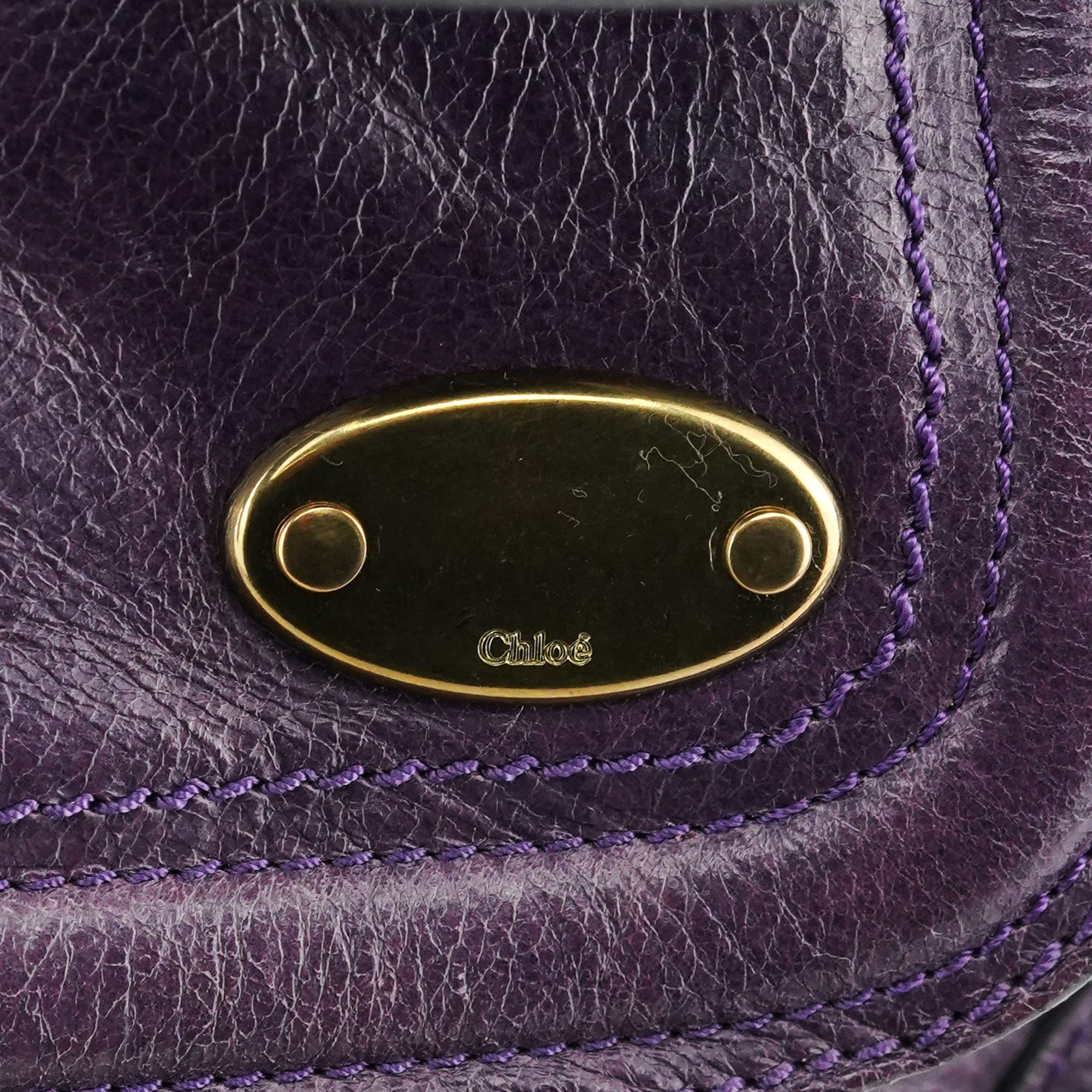 Chloé Sac cabas Bay en cuir violet