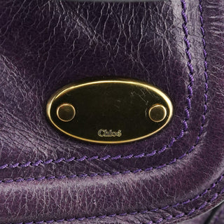 Chloe Purple Leather Bay Tote Bag
