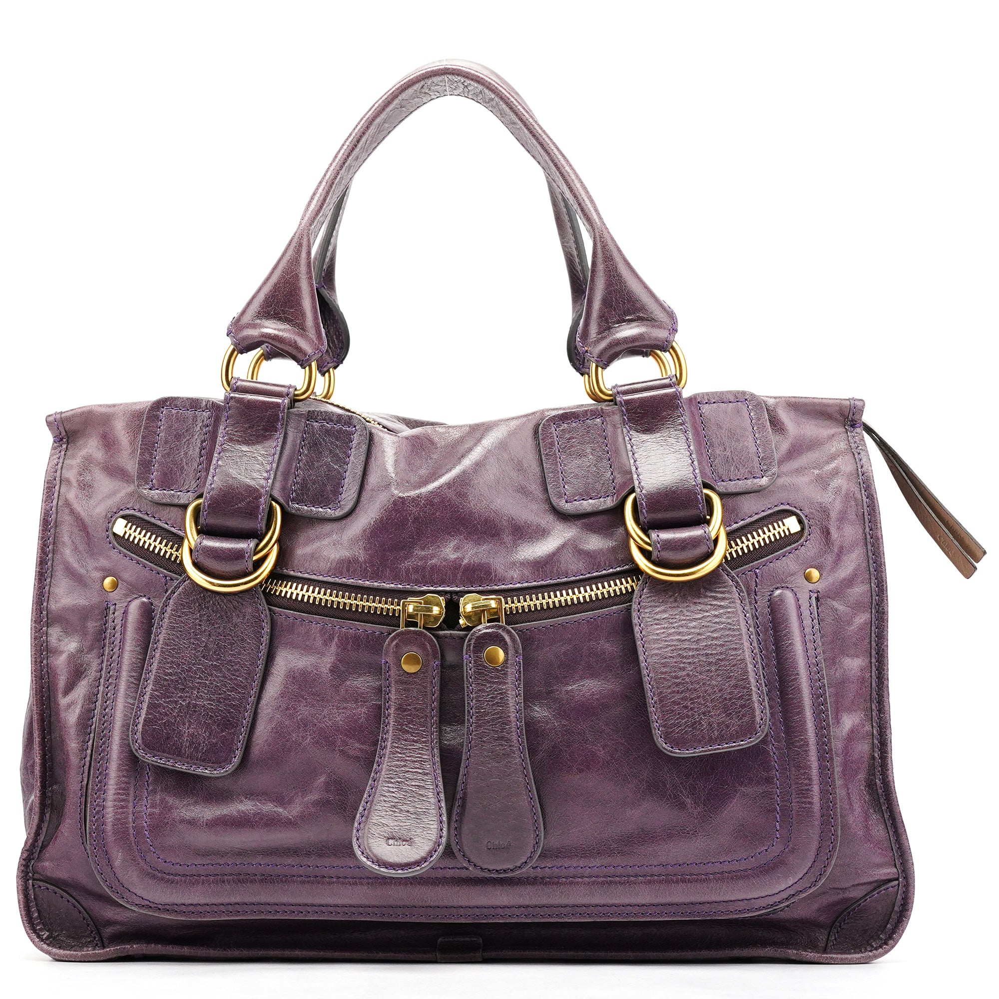 Chloé Sac cabas Bay en cuir violet