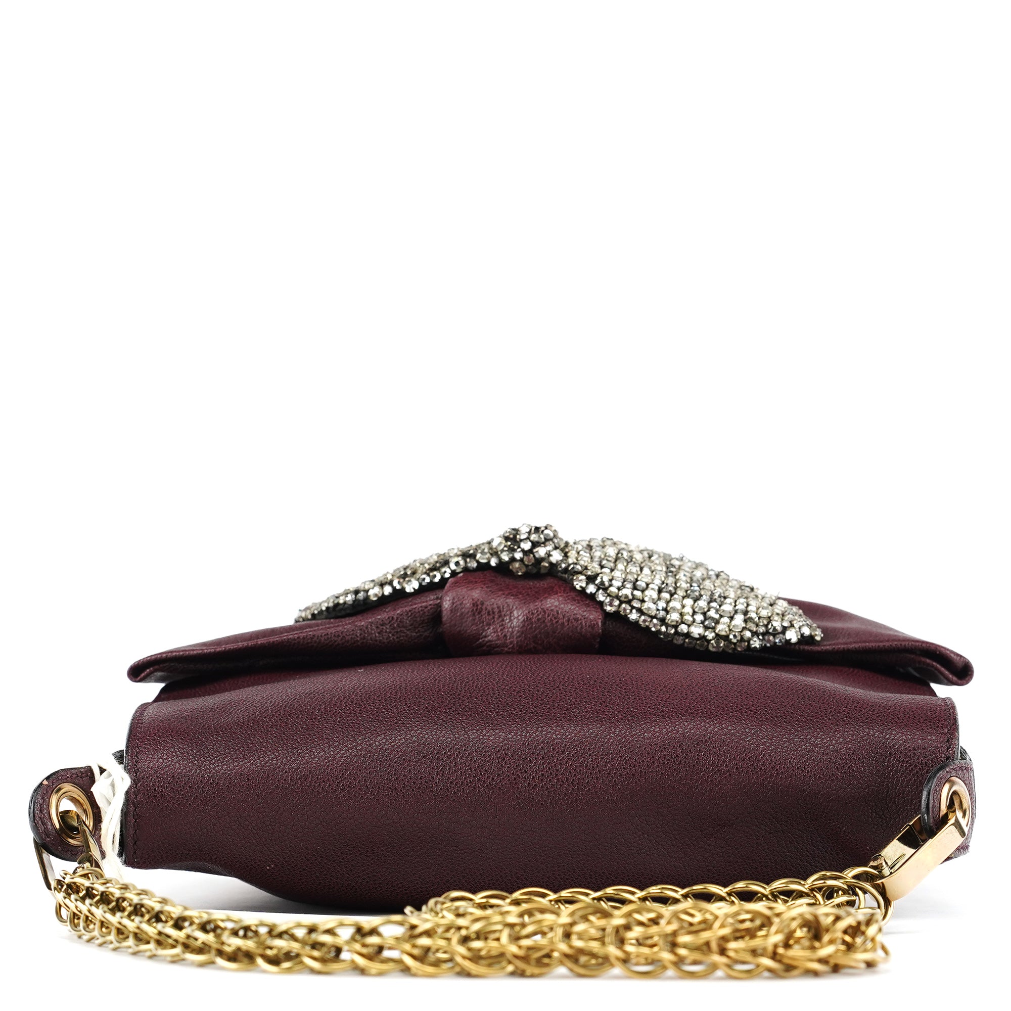 Chloe Purple Leather Bow Chain Shoulder Bag