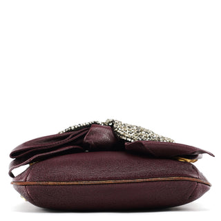 Chloe Purple Leather Bow Chain Shoulder Bag